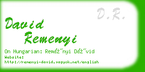 david remenyi business card